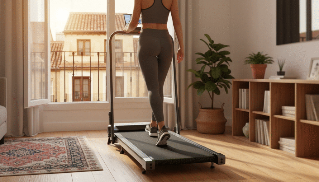 Cinta de caminar plegable Toputure 4 en 1 con inclinación real para casa