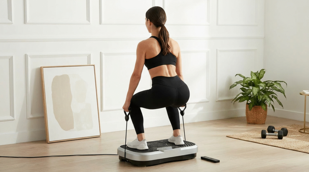 plataforma vibratoria fitness para tonificar cuerpo en casa